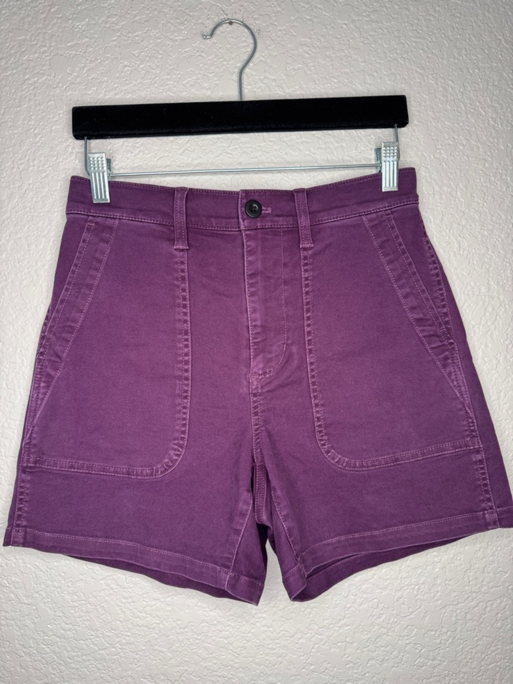 Madewell The Perfect Fatigue Mid-Length Plum Purple Shorts Size 25 5” inseam - Picture 2 of 5
